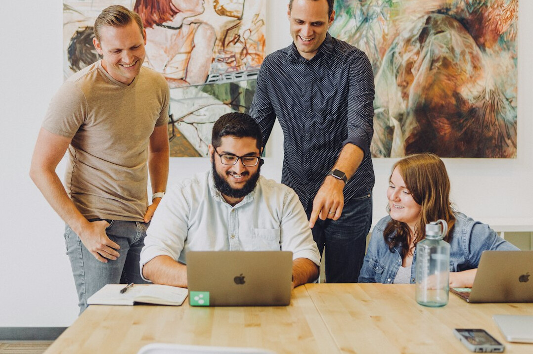 team discussion in office