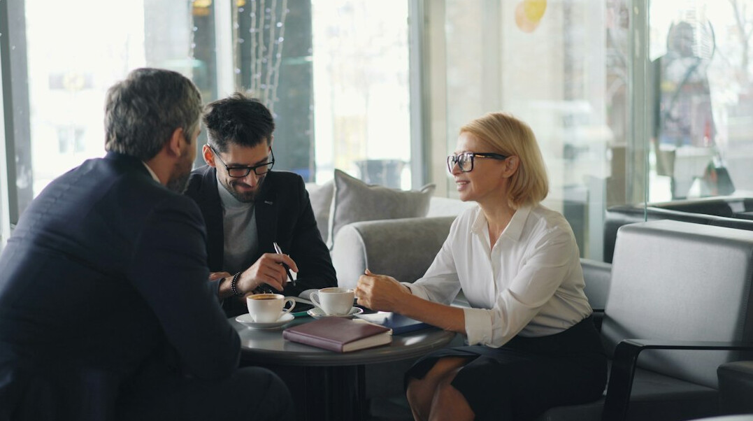 business team negotiating deal